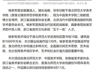 《美术报》《安徽日报》《淮北日报》报道：杨参军美术馆在best365官方网站落成